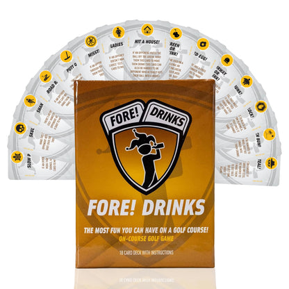 Fore! Drinks On Course Golf Game - Fun Playing Cards - Golf Card Games for Parties - 52 Card Deck for Hilarious Challenges - Outdoor Games for Adults