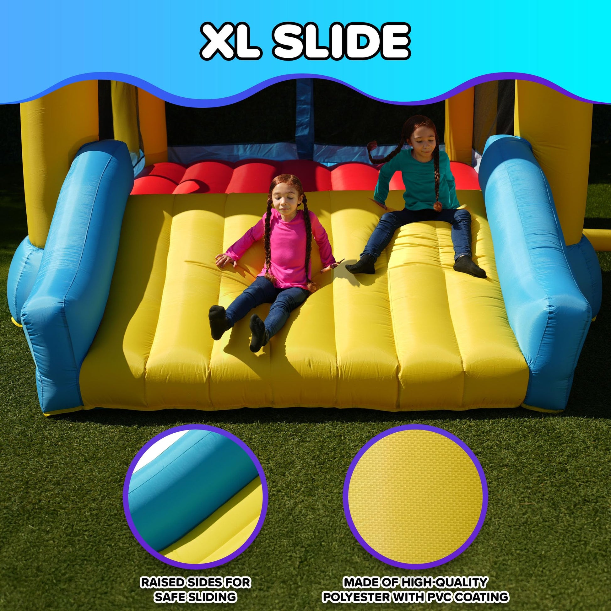 Sportspower My 1st Jump N Play Inflatable Bounce House with Slide, Heavy Duty, ASTM Certified, Large Indoor/Outdoor Bouncer for Kids with 400W Blower