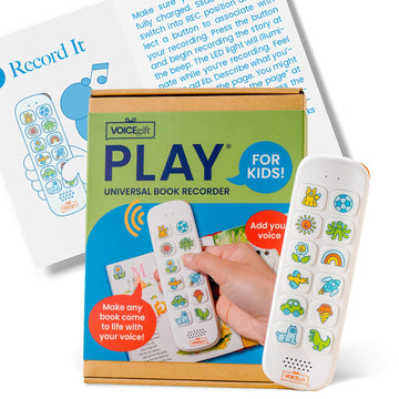VoiceGift Play, Screen-Free Audio Recorder for Kids | Back to School Story Book Player with Fun Matching Stickers, Voice Notes, Student Aid & Routines