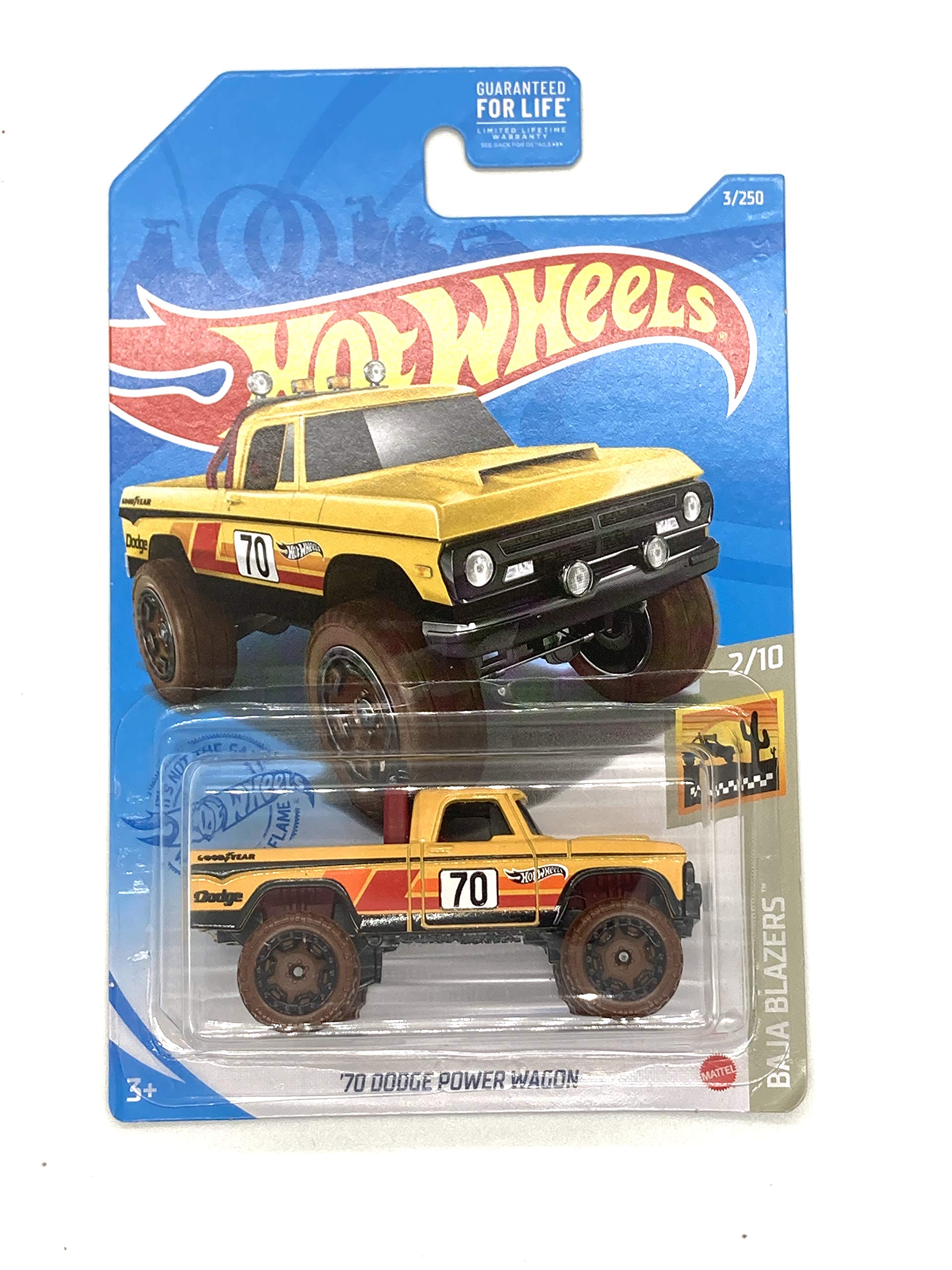 Original Hot Wheels Baja Blazers 70 Dodge Power Wagon Yellow 1:64 Scale