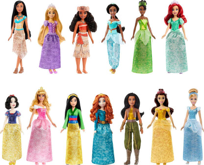 Mattel Disney Princess Toys, 13 Princess Fashion Dolls with Sparkling Clothing and Accessories, Inspired by Disney Movies, Gifts for Kids
