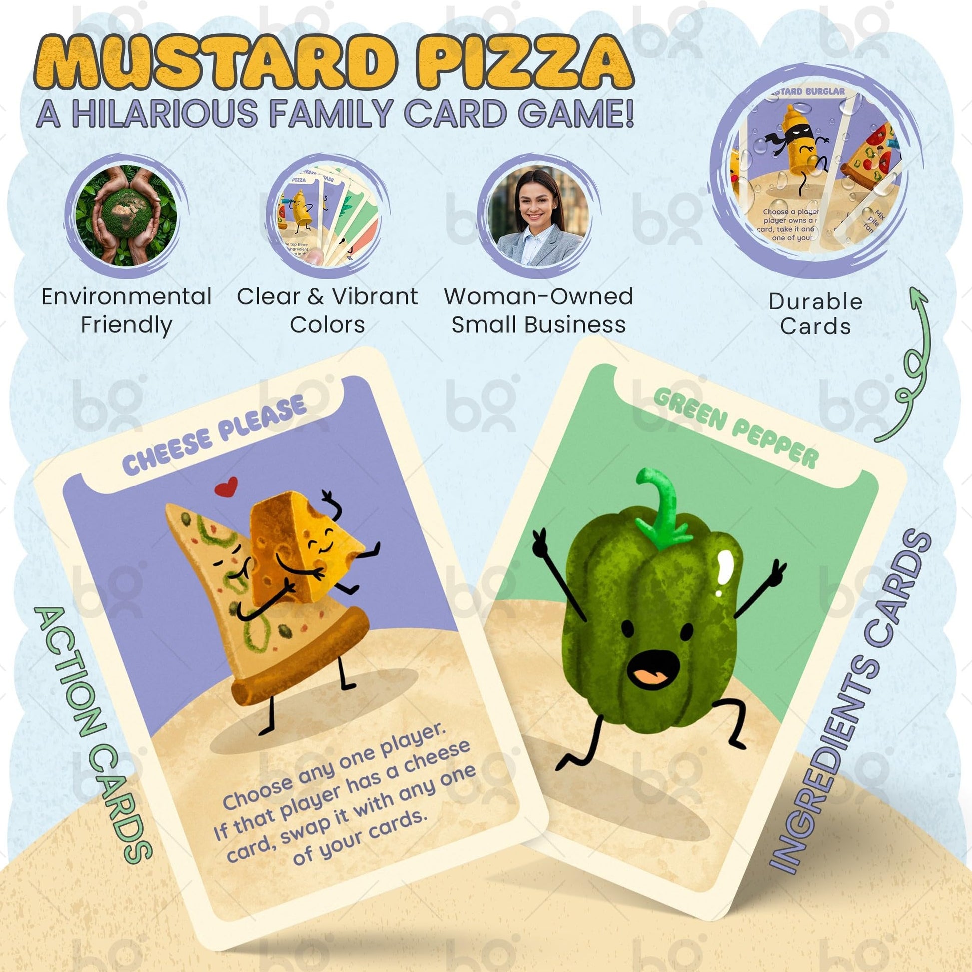 Mustard Pizza Family Card Game - Fun Game for Kids, Families, Teens, and Adults. Easy, Fast-paced. 2-6 Players Ages 5+. Birthday Gifts, Parties, Game