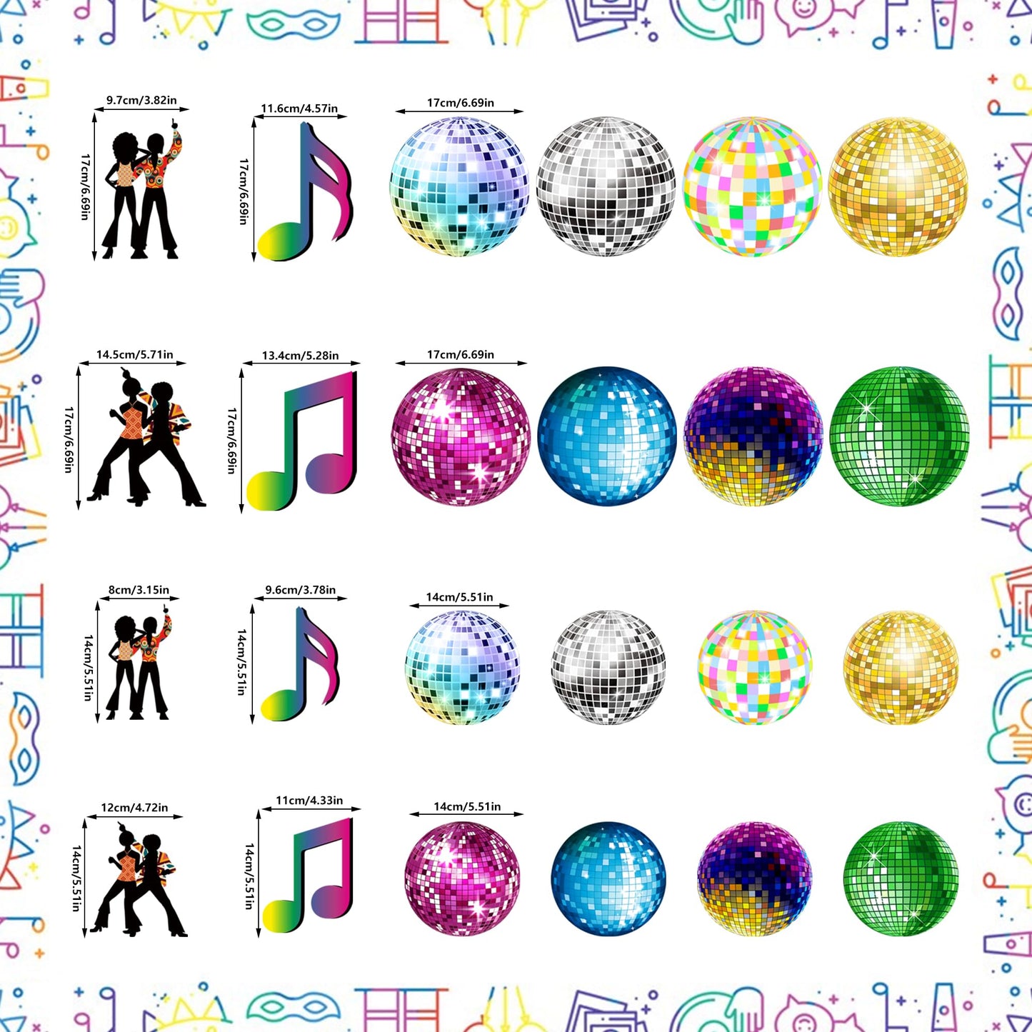 54 Pieces Disco Party Decorations Disco Ball Hanging Swirls 70s Party Hanging Swirls Ceiling Decor for Disco Party 70s Birthday Party Favors Supplies