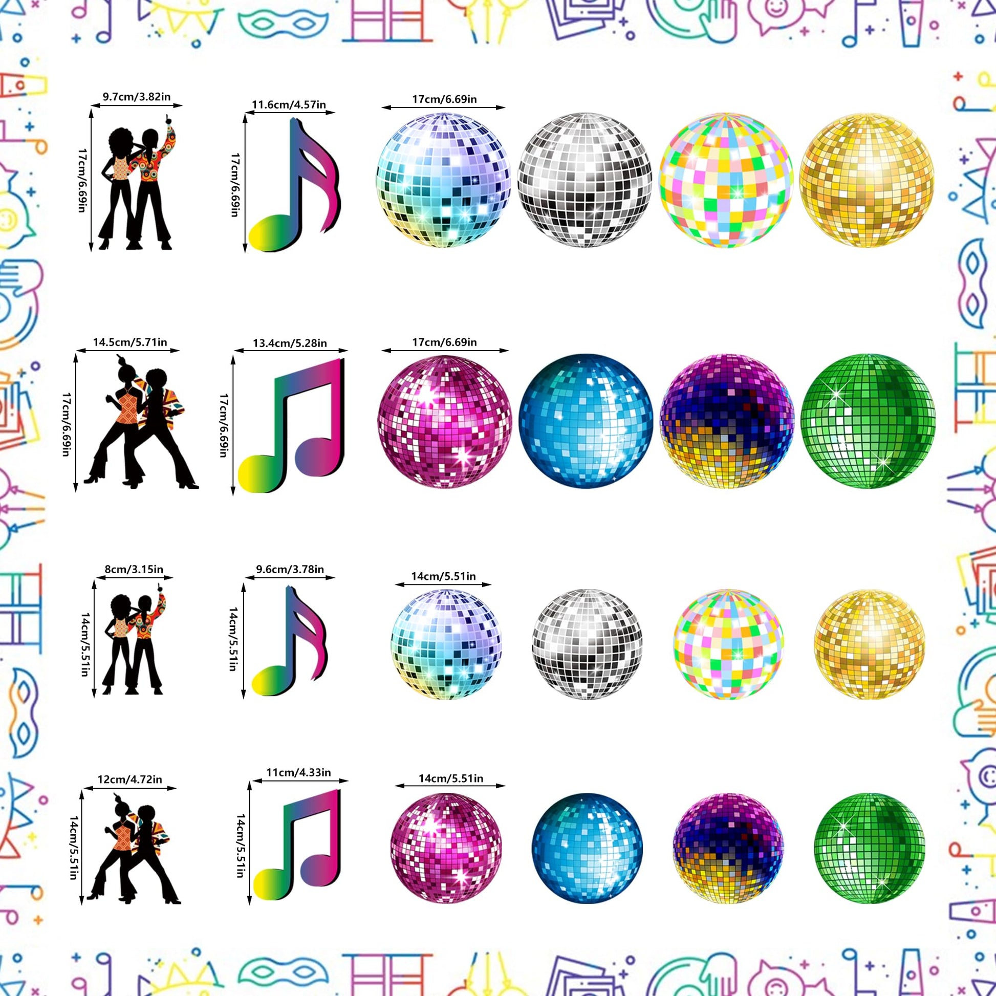 54 Pieces Disco Party Decorations Disco Ball Hanging Swirls 70s Party Hanging Swirls Ceiling Decor for Disco Party 70s Birthday Party Favors Supplies