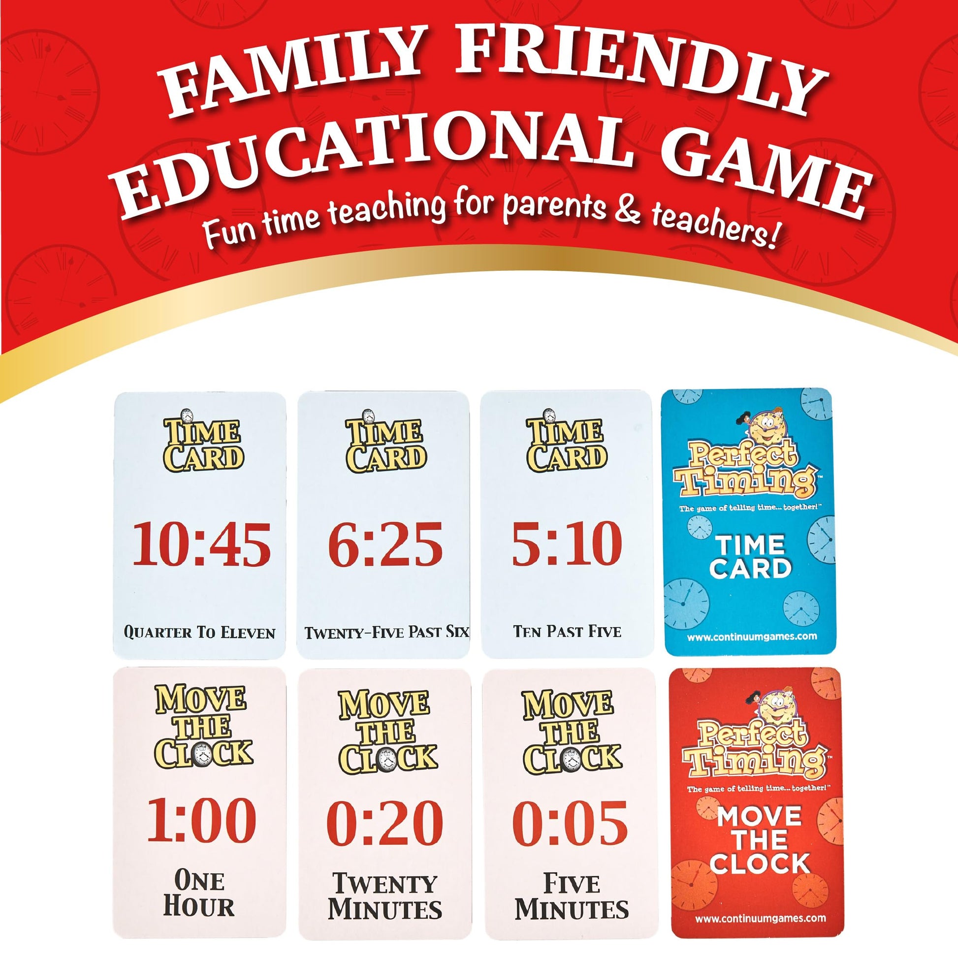 Continuum Games Perfect Timing Game - Tell Time Cooperative Board Game for Kids - Fun Educational Family Game to Learn How to Read a Clock