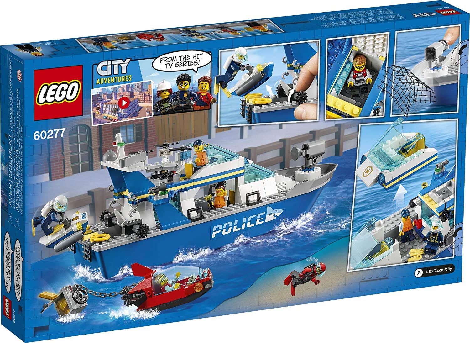 LEGO City Police Patrol Boat 60277 Building Kit; Cool Police Toy for Kids, New 2021 (276 Pieces)