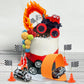 30PCS Truck Cake Decorations Truck Cake Toppers Red Blue Yellow Green Balls Race Car Cake Toppers for Truck Themed Racing Car Party Decorations