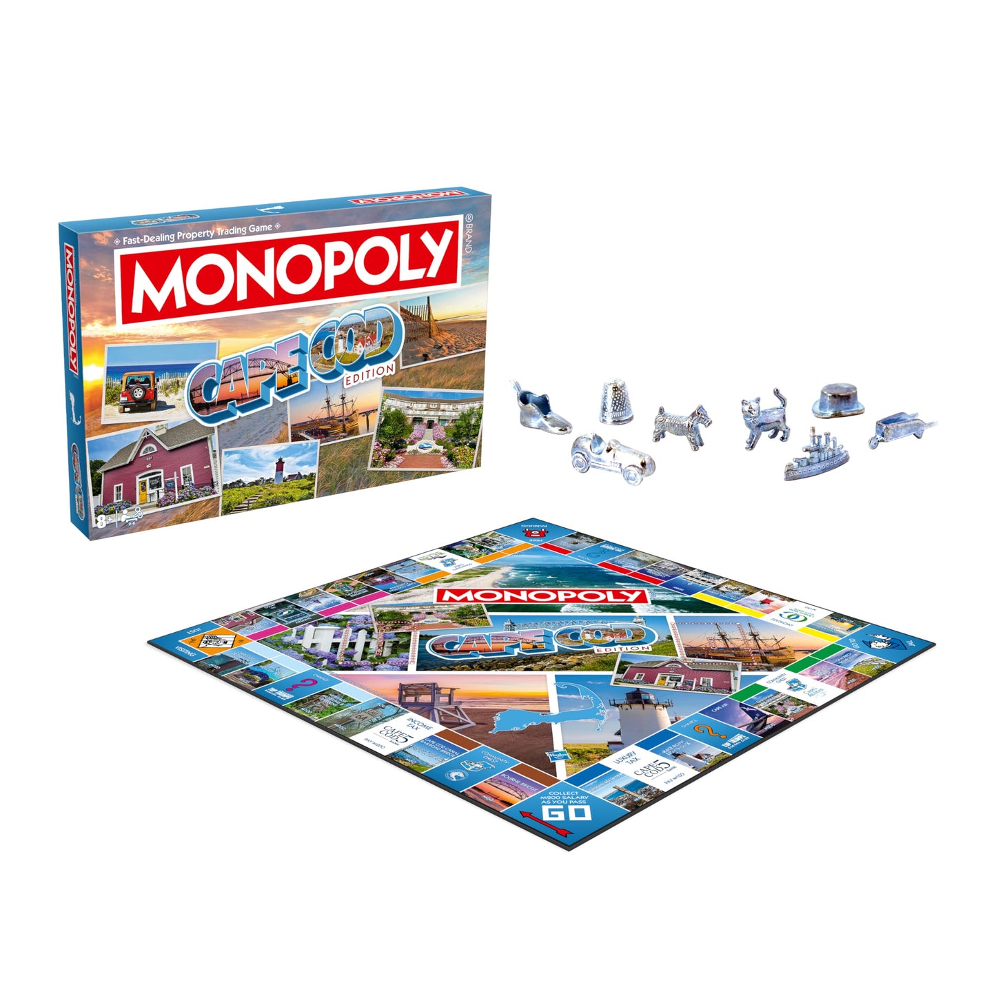 Monopoly Board Game Cape Cod Edition: 2-6 Players Family Board Games for Kids and Adults, Board Games for Kids 8 and up, for Kids and Adults, Ideal