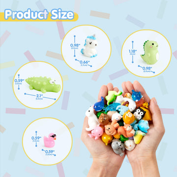 JOYIN 50 Pcs Mini Resin Animals Figures, Mix Resin Animals Figurines for Fairy Garden Accessories, Dollhouse Decorations, Slime Charms for Crafts, DIY
