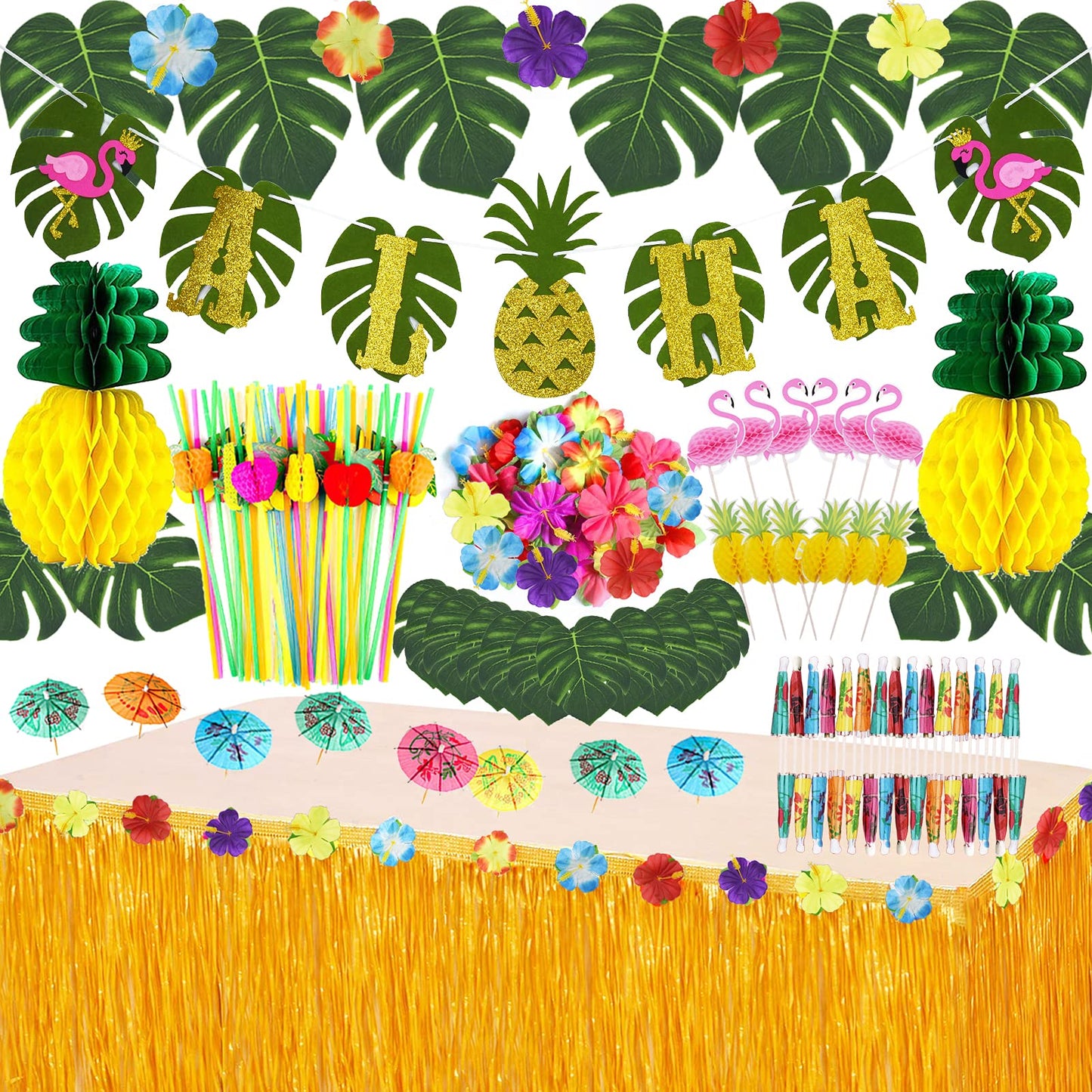 Tropical Luau Party Decoration Pack Hawaiian Beach Theme Party Favors