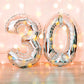 16" Silver 0-9 Number Balloons Foil Balloons Mylar Balloons for Party Decorations Party Supplies