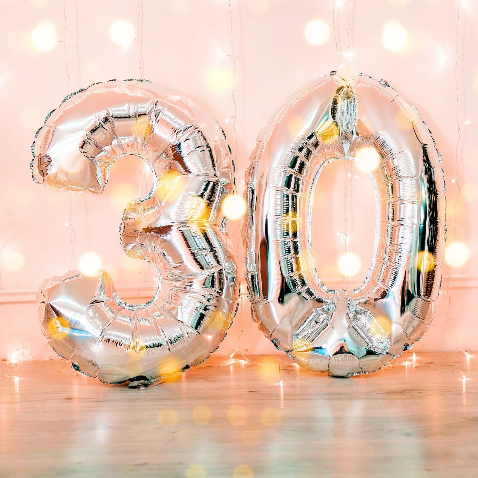 16" Silver 0-9 Number Balloons Foil Balloons Mylar Balloons for Party Decorations Party Supplies
