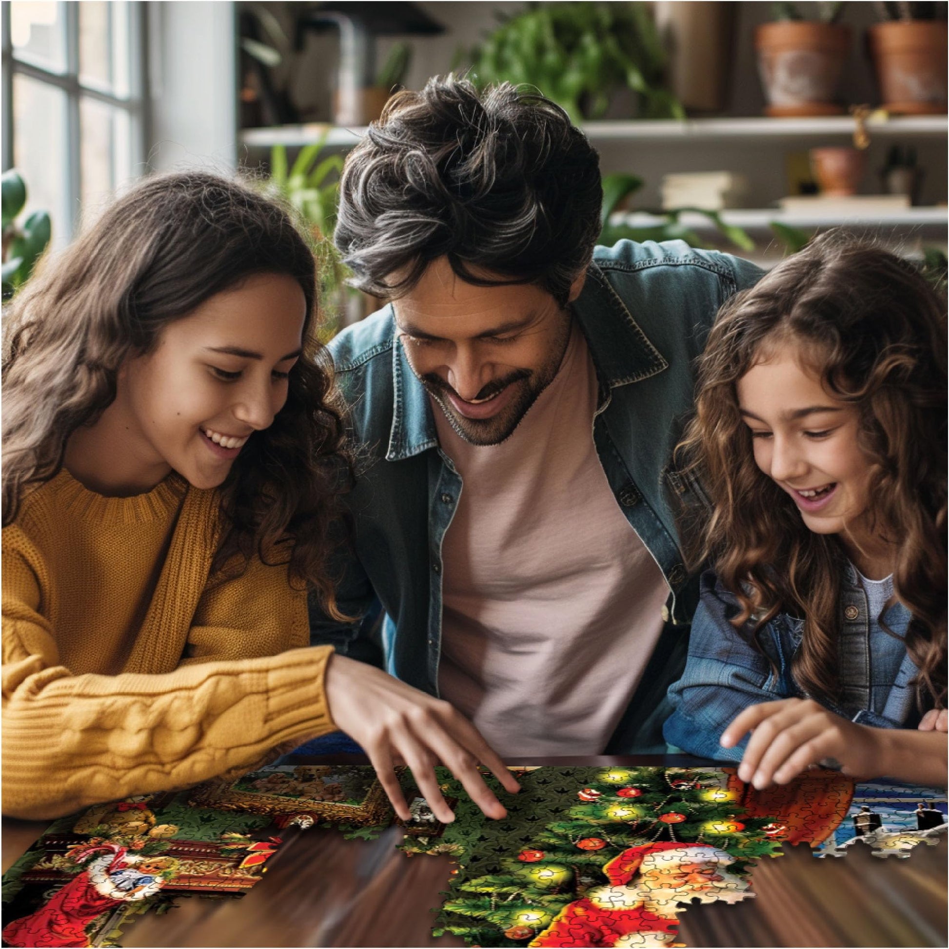 White Mountain 1000 Piece Jigsaw Puzzle Winter Christmas, Checking It Twice