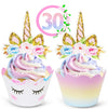 ecoZen Unicorn Cupcake Toppers and Wrappers Decorations, Reversible Rainbow Cupcake Liners with Unicorn Toppers, Cute Decorating Supplies for Girl
