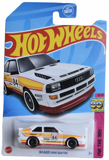 Hot Wheels '84 Audi Sport Quattro, HW The '80s 9/10 [White/Yellow] 152/250
