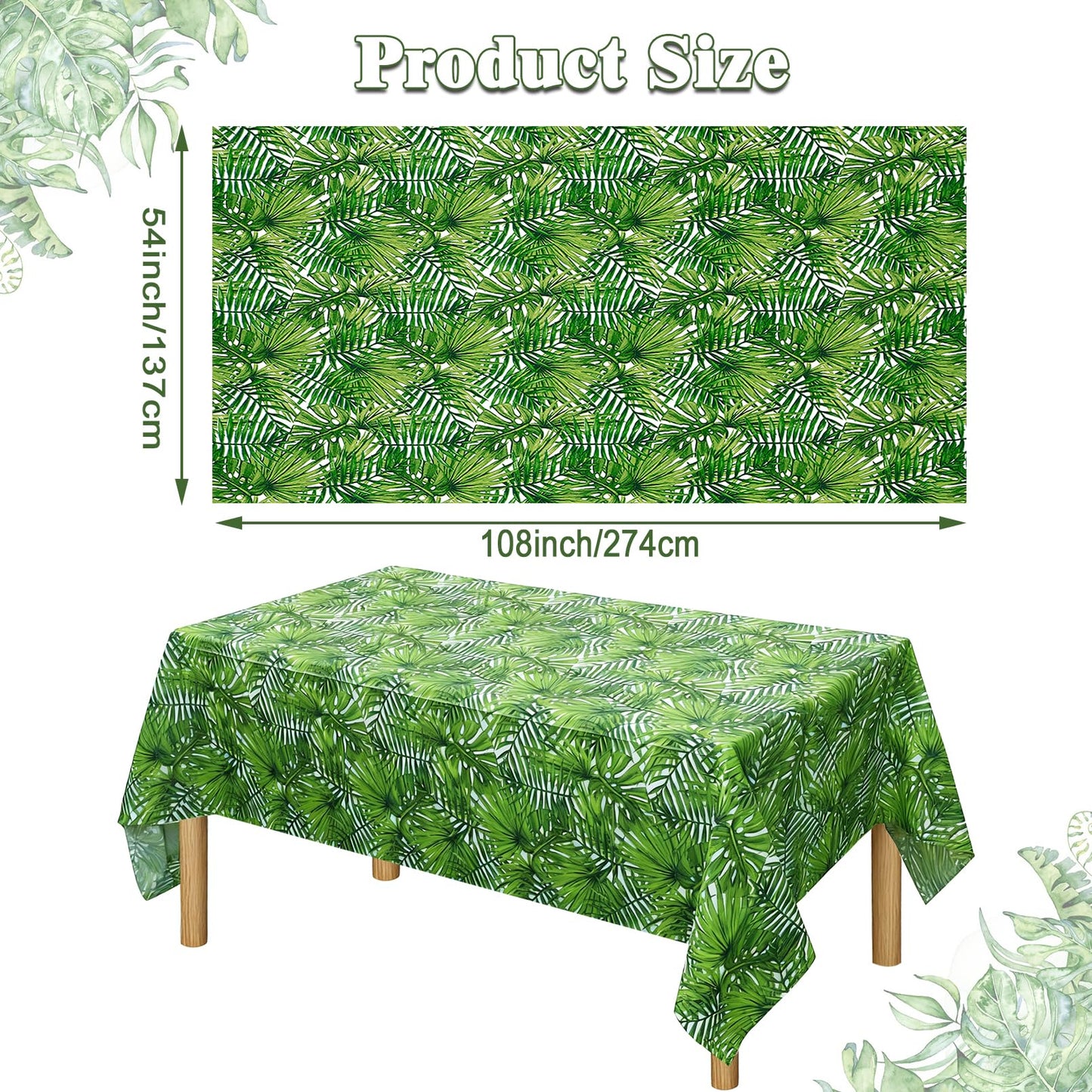 PUREZON Animal Safari Tablecloth, 12 Pack, 54 x 108 Inch, 6 Styles