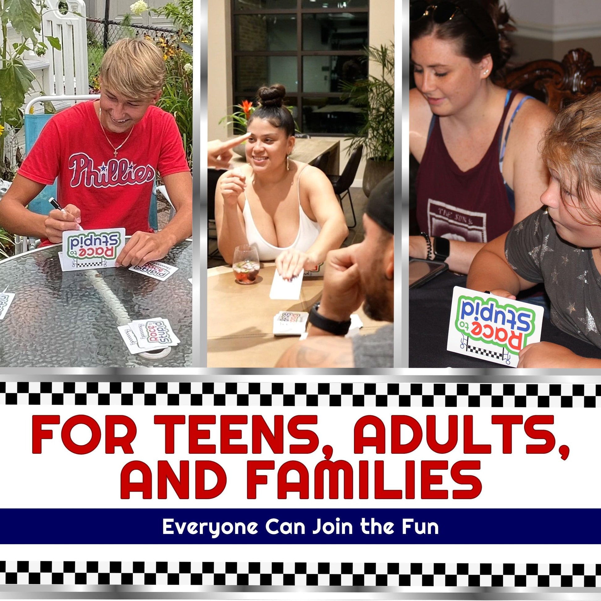 Race to Stupid Trivia Card Game - Family Games for Adults & Teens, Hilarious Party Games for Family Game Night Fun, Educational & Challenging Trivia