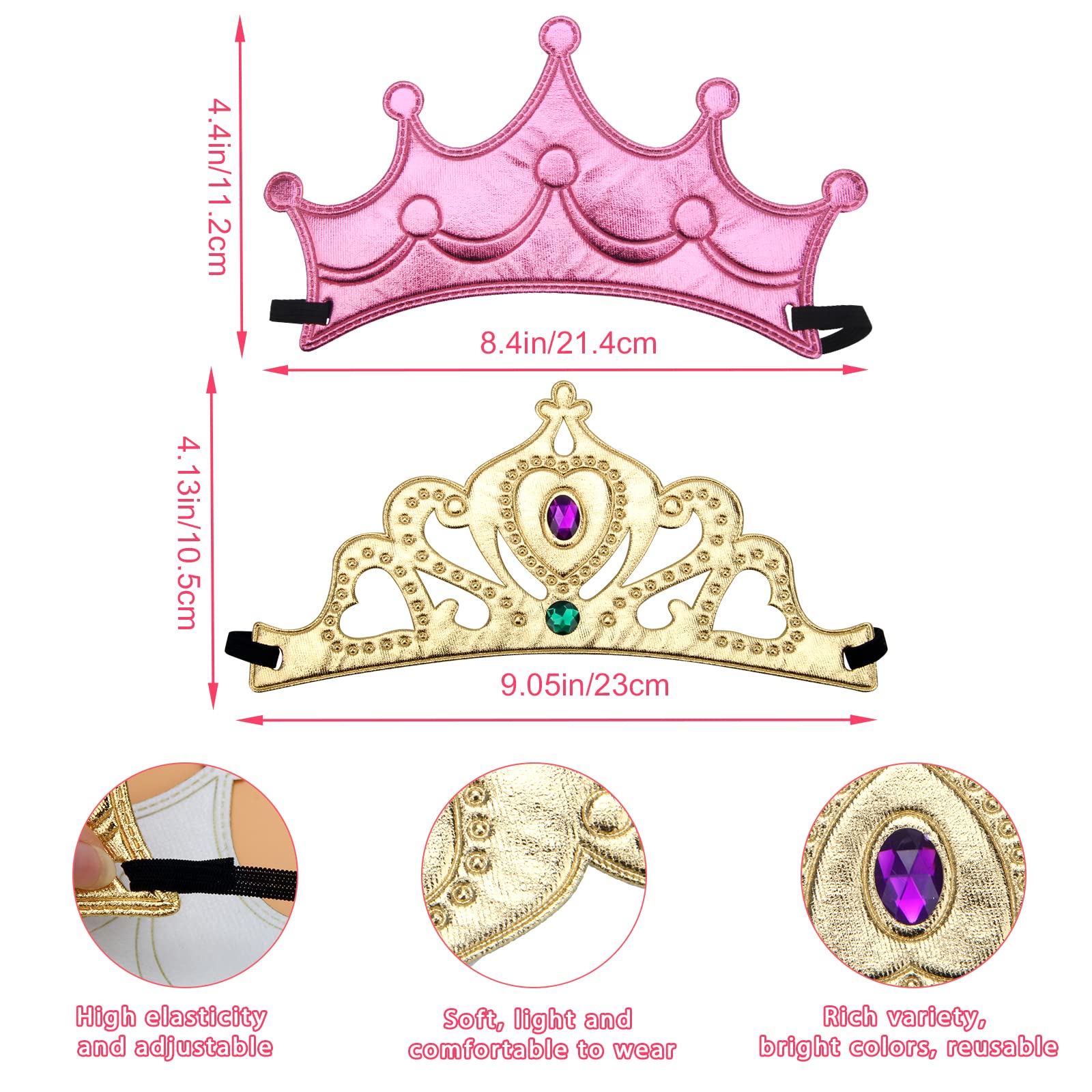 Catcan 23 PCS Foam Crowns Set, 16 PCS Princess Crowns & Sticker