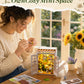 ROBOTIME DIY Miniature House-Secret Bloomy Nook, Greenhouse Miniature House Kits for Adults, Flowers Plants Garden Book Nook Kit with LED Bookshelf
