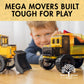 Learn & Grow Mega Movers - Jumbo Magnetic Tiles Construction Trucks X2 Dump Truck & Bulldozer Vehicles, Moveable Wheels - Durable STEM Toy, Kids Ages