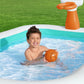 H2OGO! Inflatable Family Kiddie Pool, Dunk'n Splash 8'3" x 66" x 40" Outdoor Inflatable Swimming Pool with Basketball Hoop for Kids