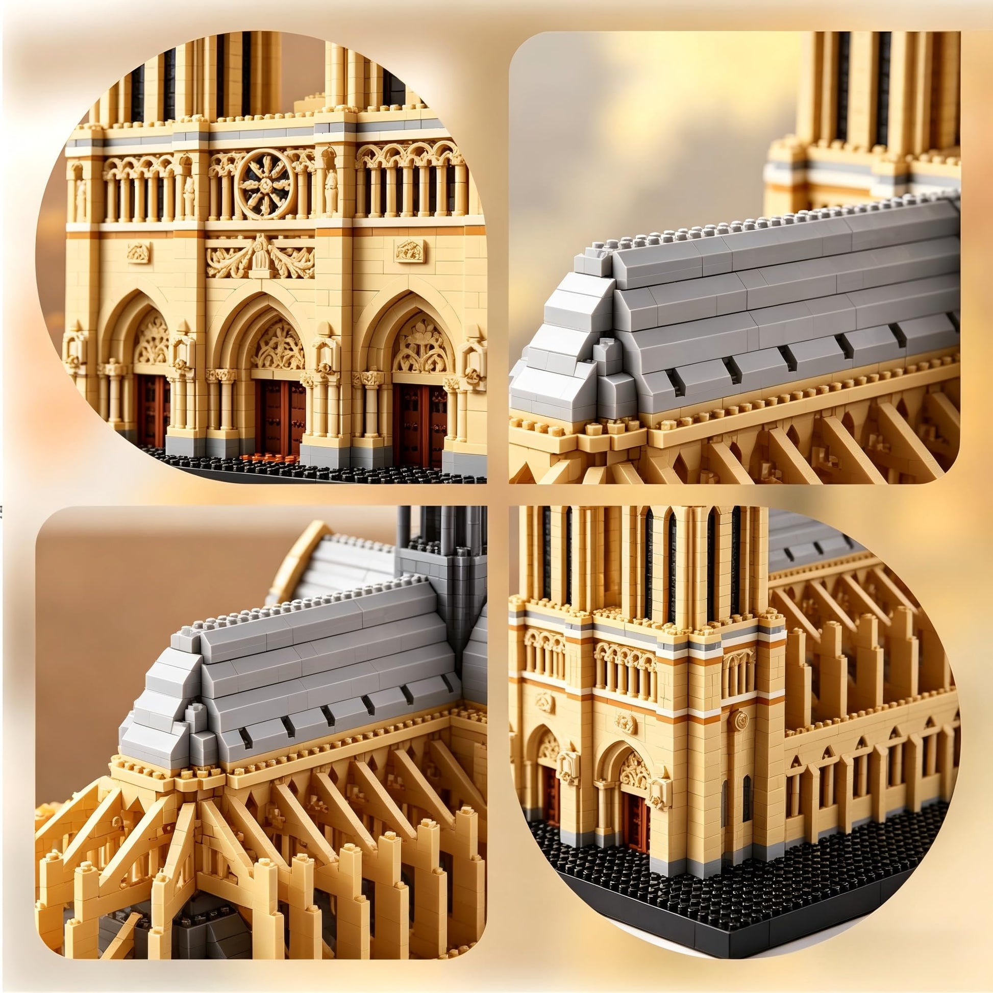 KLMEi World Famous Architecture Micro Building Blocks Set Notre Dame De Paris 7380 PCS, Creative DIY Big Model Kit for Adults or Teens Ages of 14+