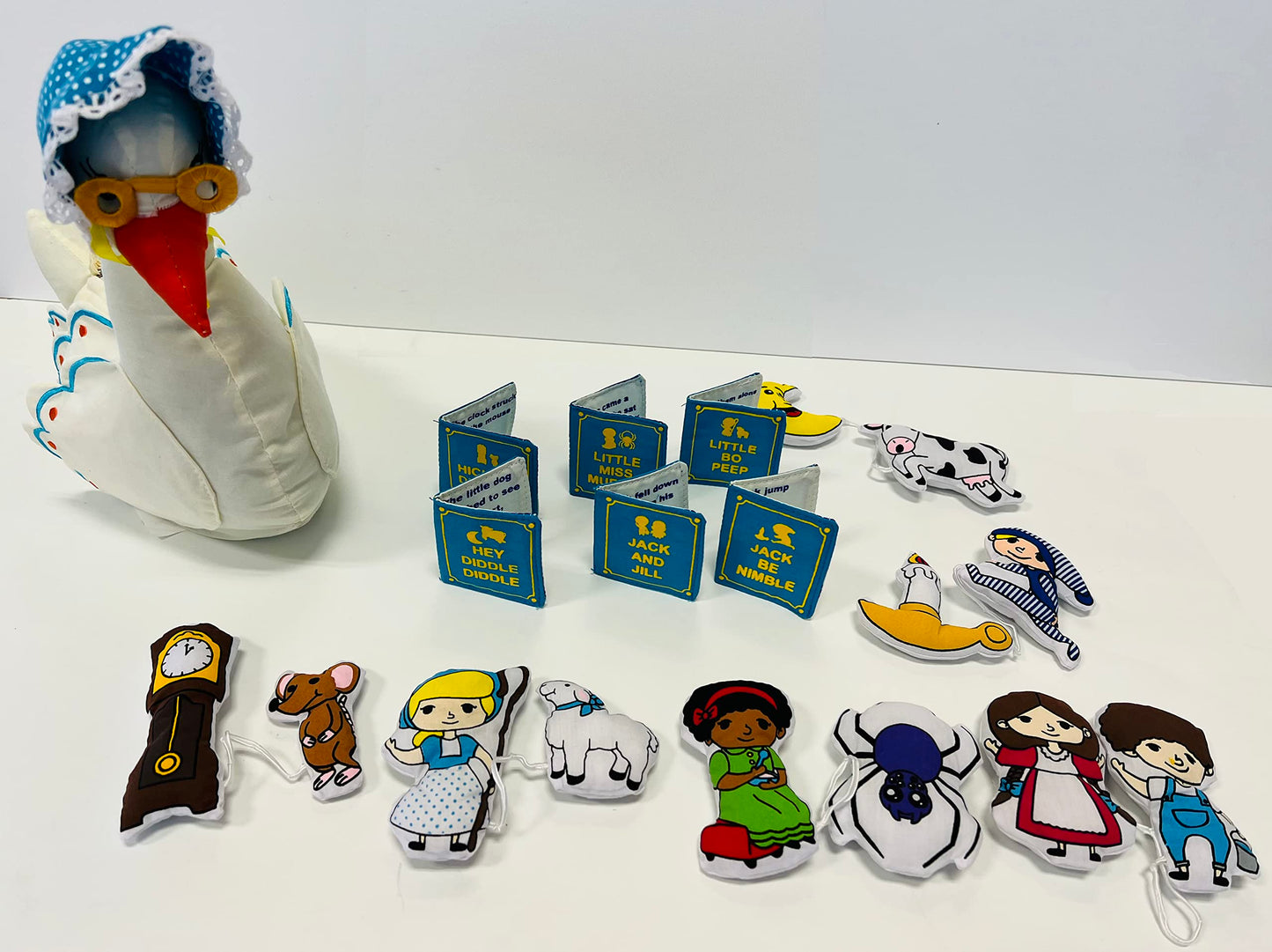 Pockets of Learning Mother Goose Nursery Rhyme Doll Engaging Fabric Soft Toy Set for Toddlers and Children | Interactive Cloth Activity Pretend Play