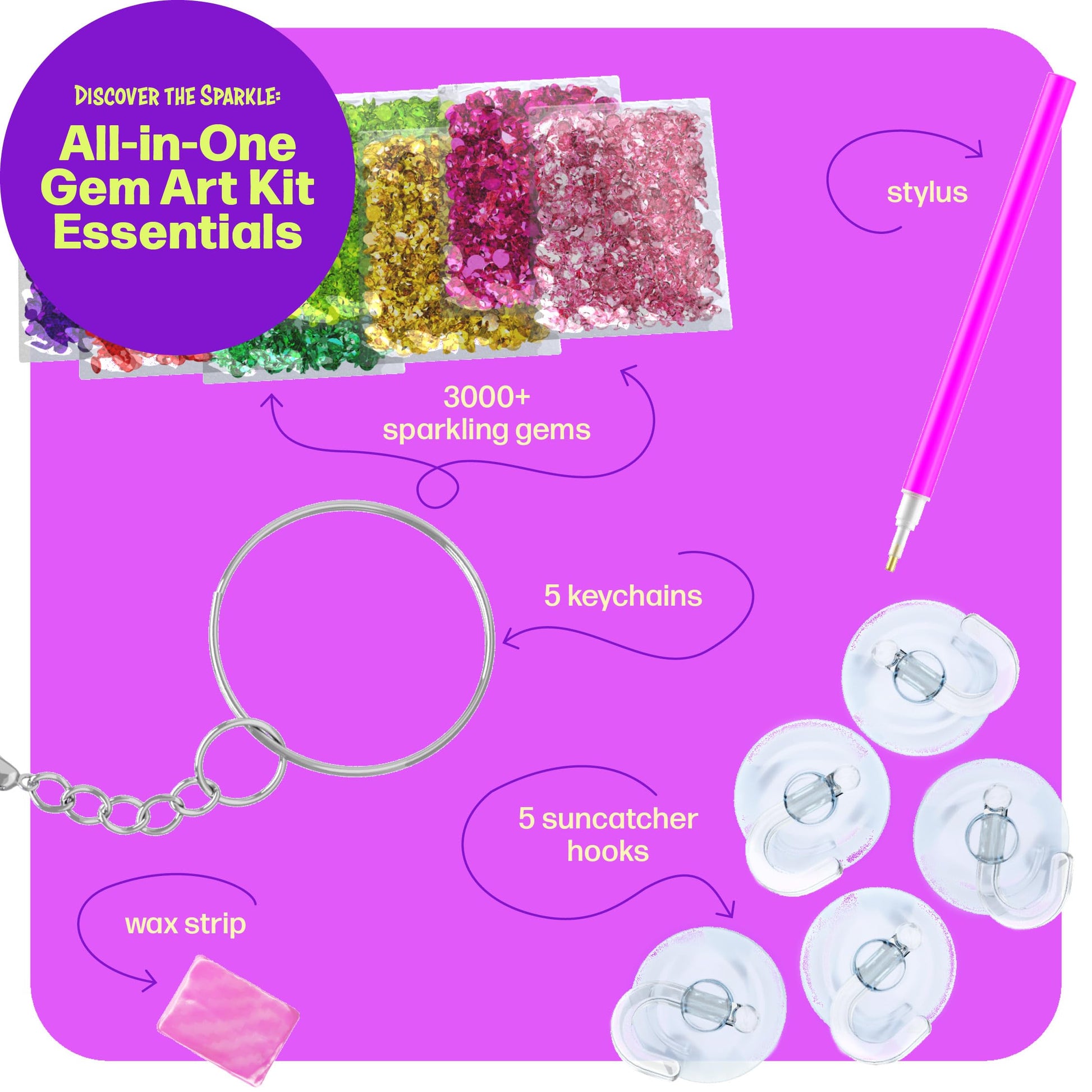 Dan&Darci Diamond Art Kit for Kids - Gem Painting - Arts & Crafts Kits for Ages 6-12 - Gifts for 6, 7, 8, 9, 10, 11, 12 Year Old Boy & Girl - Girls