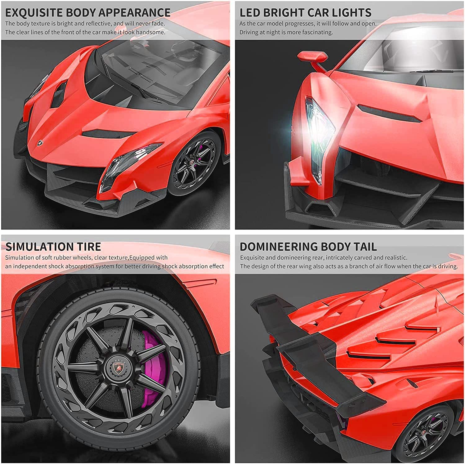 LAFALA Remote Control Car RC Cars Racing Car 1:18 Licensed Toy RC Car Compatible with Lamborghini Model Vehicle for Boys 6,7,8 Years Old Halloween