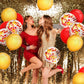 TecUnite 80 Pcs Red and Yellow Confetti Balloons 12 Inch for Wedding Event Party Arch Balloons Baby Shower Birthday Party Decorations Supplies