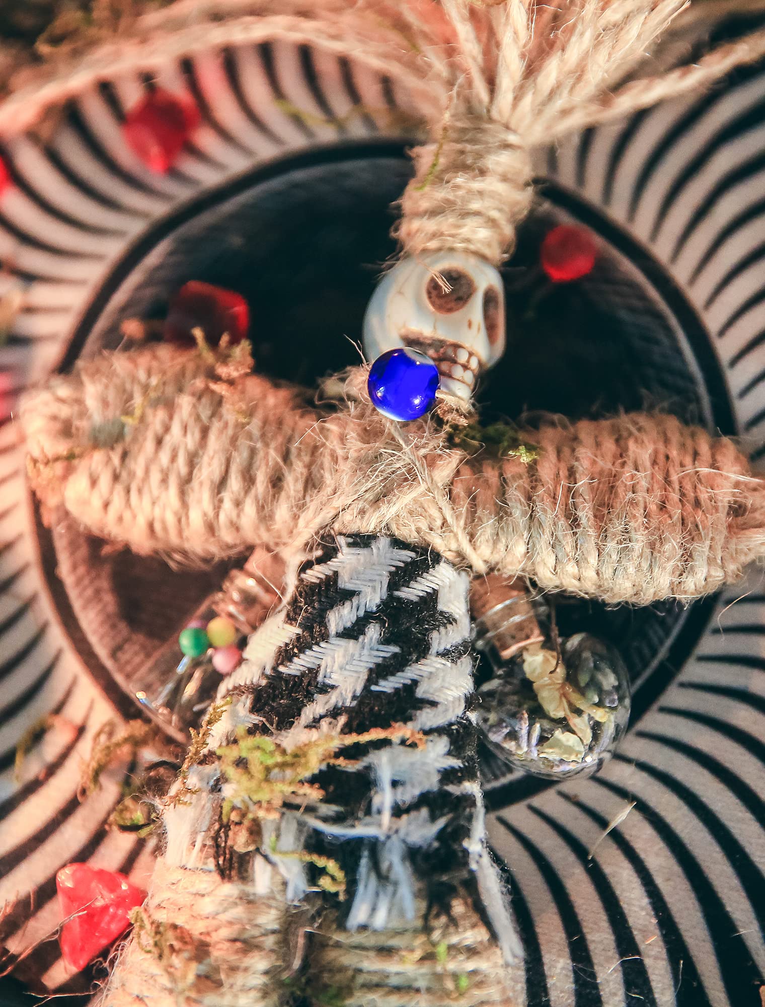 Nosadi Voodoo Doll Real Handmade Creepy Dolls Set Horror Voodoo Supplies Skull Witches Poppet for Halloween Birthday Christmas Party Gift Decoration