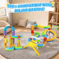 Infini Track Helixo Edition: 112 Pcs Electric Train Set with 3D Cube Tracks, Spiral Ramp & Gravity Seesaw, Creative STEM Building Block Train Toys