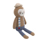 Cuddle Me Scottie The Sloth 12" Grey & Blue Knit Plush Stuffed Animal, Grey, Blue, Red, (3745008P)