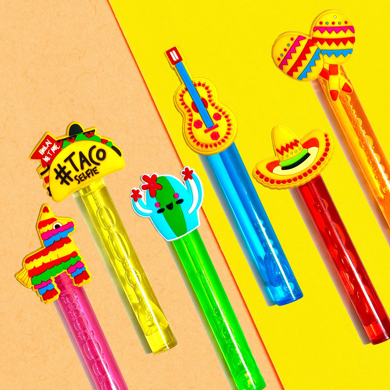 uoyoi Fiesta Party Favors,24Pcs Mexican Taco Bubble Wand for Kids