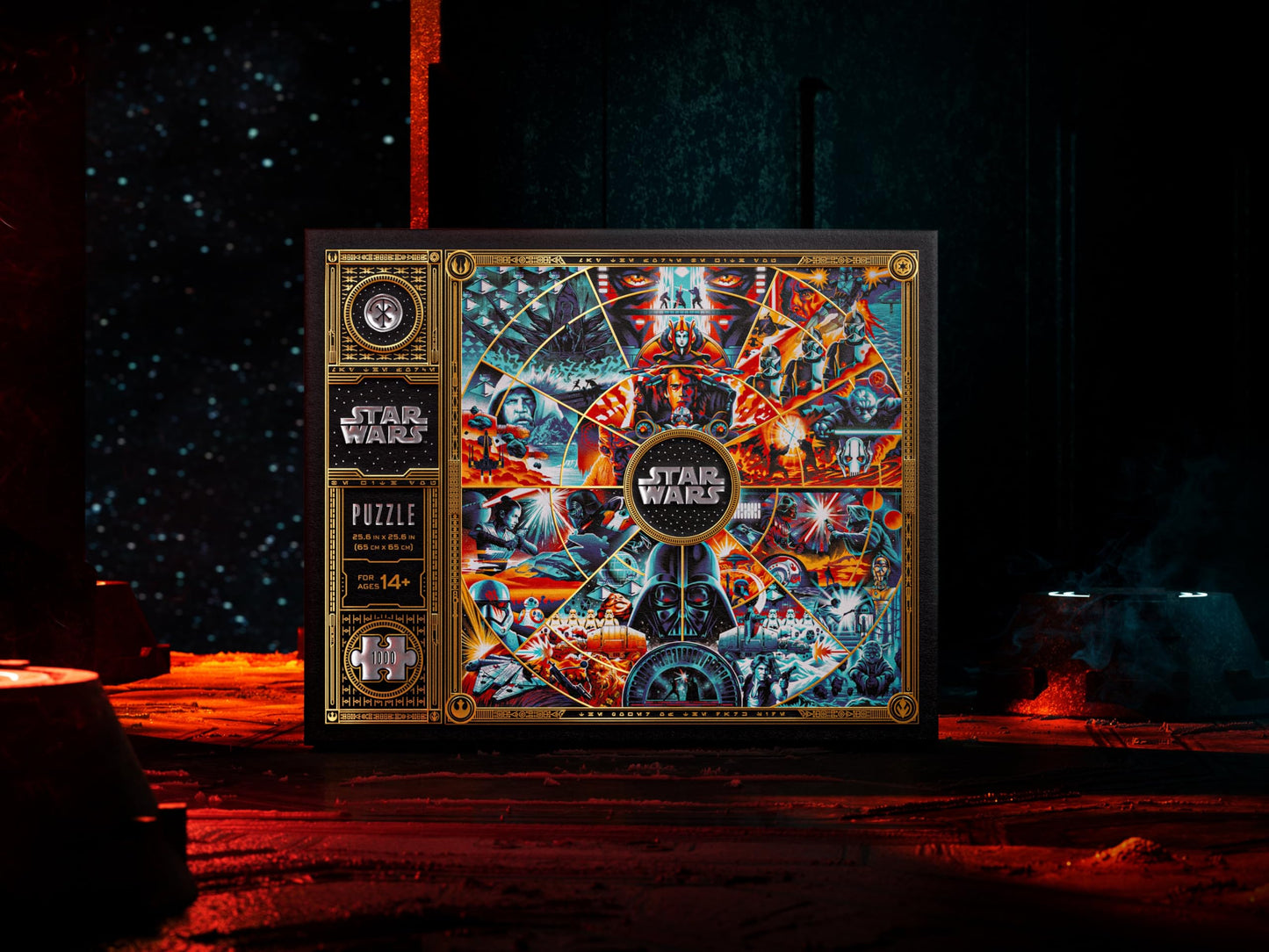 theory11 Star Wars Jigsaw Puzzle - 1,000 Pieces with Gold Foil Accents, Official Lucasfilm Collectible with Carrying Pouch
