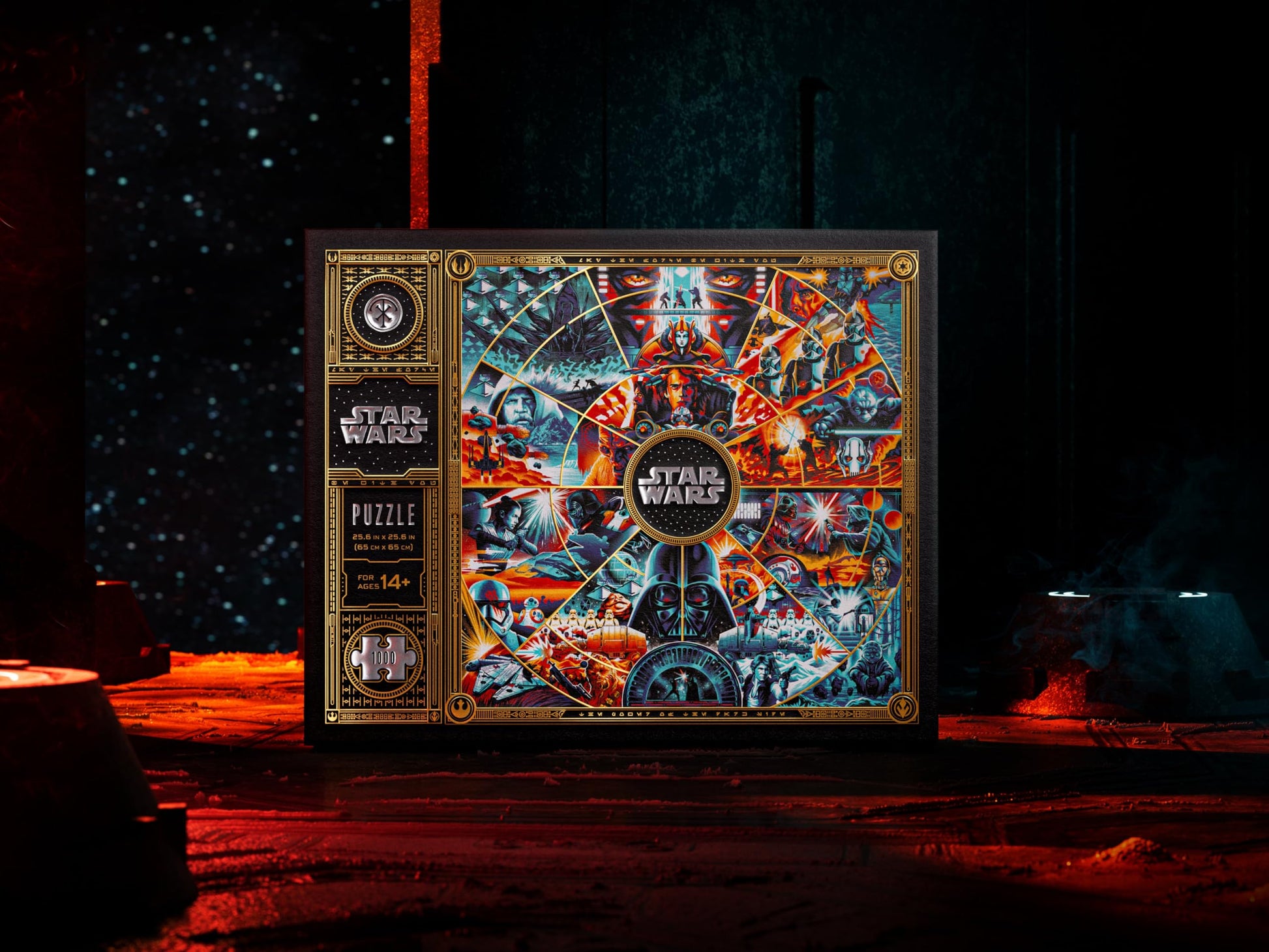 theory11 Star Wars Jigsaw Puzzle - 1,000 Pieces with Gold Foil Accents, Official Lucasfilm Collectible with Carrying Pouch