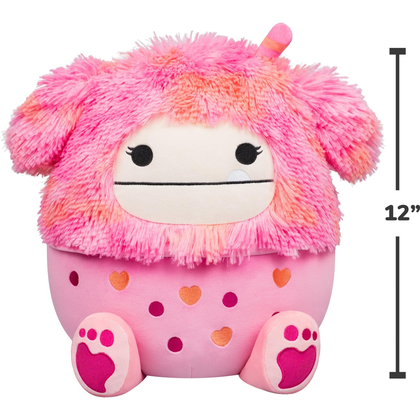Squishmallows Original 12in Caparinne the Pink Bigfoot Boba Drink - Official Jazwares Plush (Medium-Sized)