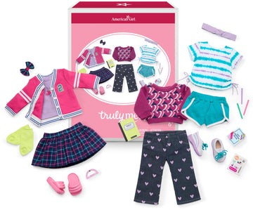 American Girl Truly Me 18-inch Doll School-Day Style Outfit with Cardigan, Tee, and Pair of Sneakers, For Ages 6+