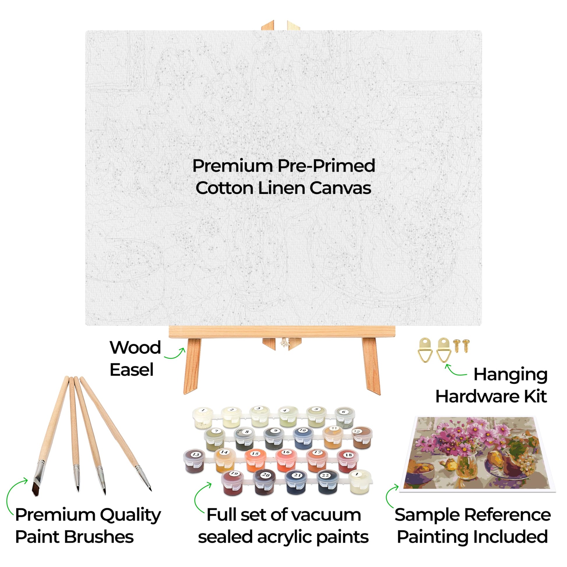 Ledgebay DIY Paint by Numbers Kit for Adults Framed Canvas Beginner to Advanced Paint by Numbers Kit, Kits Include Acrylic Paint set, Brushes