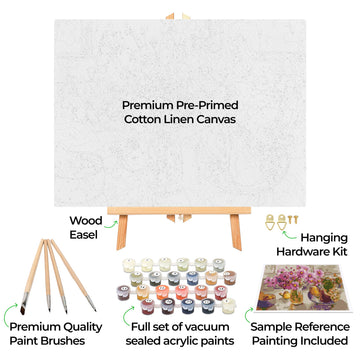 Ledgebay DIY Paint by Numbers Kit for Adults Framed Canvas Beginner to Advanced Paint by Numbers Kit, Kits Include Acrylic Paint set, Brushes