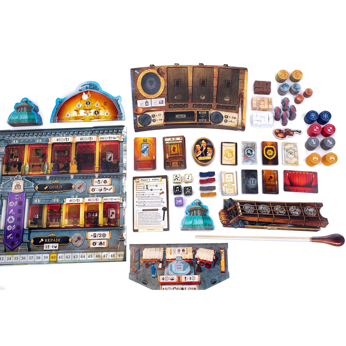 Luthier: The Art of The Instrument - Classical Music and History Themed Euro Board Game, Bidding & Worker Placement, 1 to 4 Players, Ages 14 and up