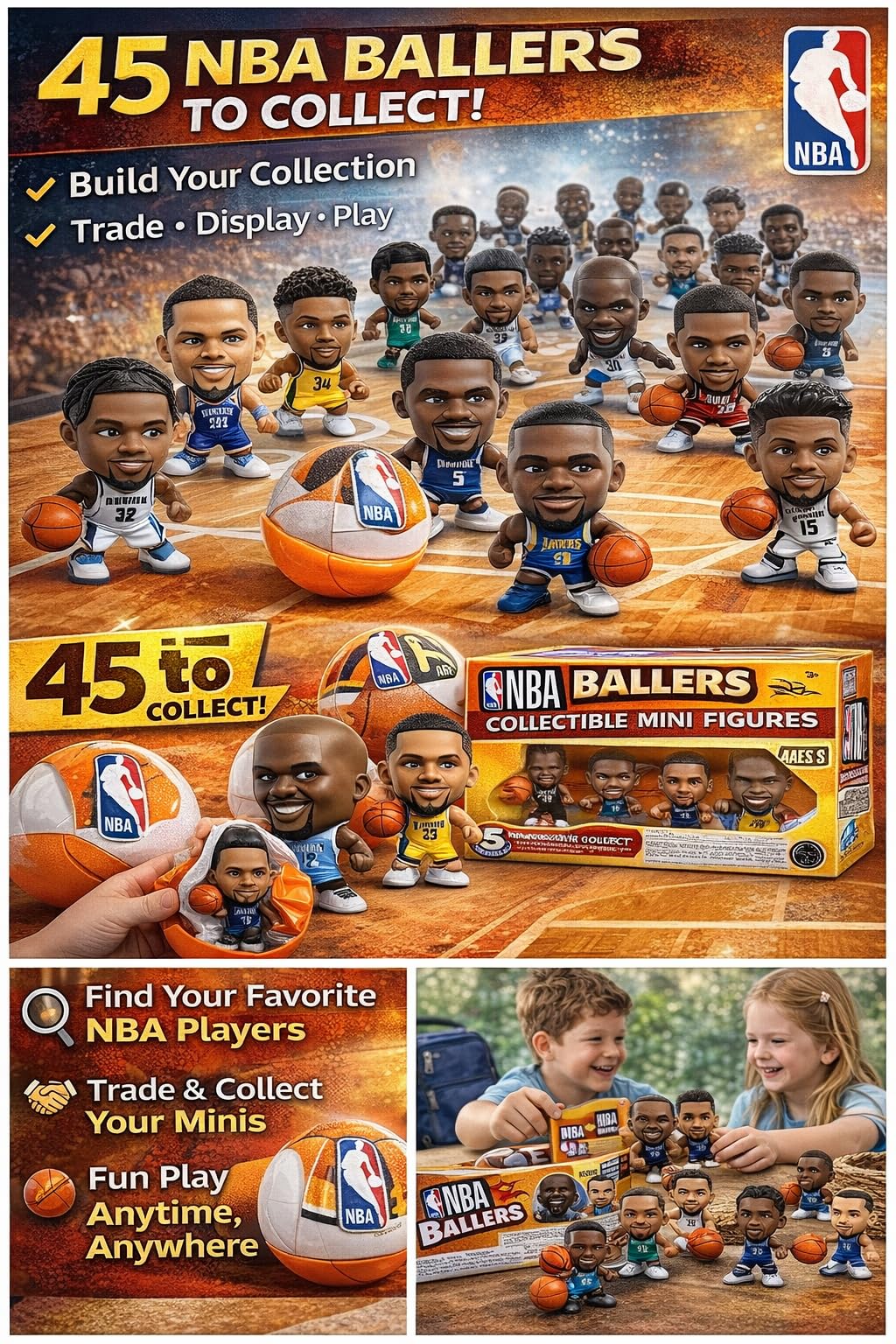 ZURU 5 Surprise NBA Ballers Series 2 Official NBA Collectible Figures & Accessories - Surprise Unboxing Basketball Sports Toy (4 Capsules)