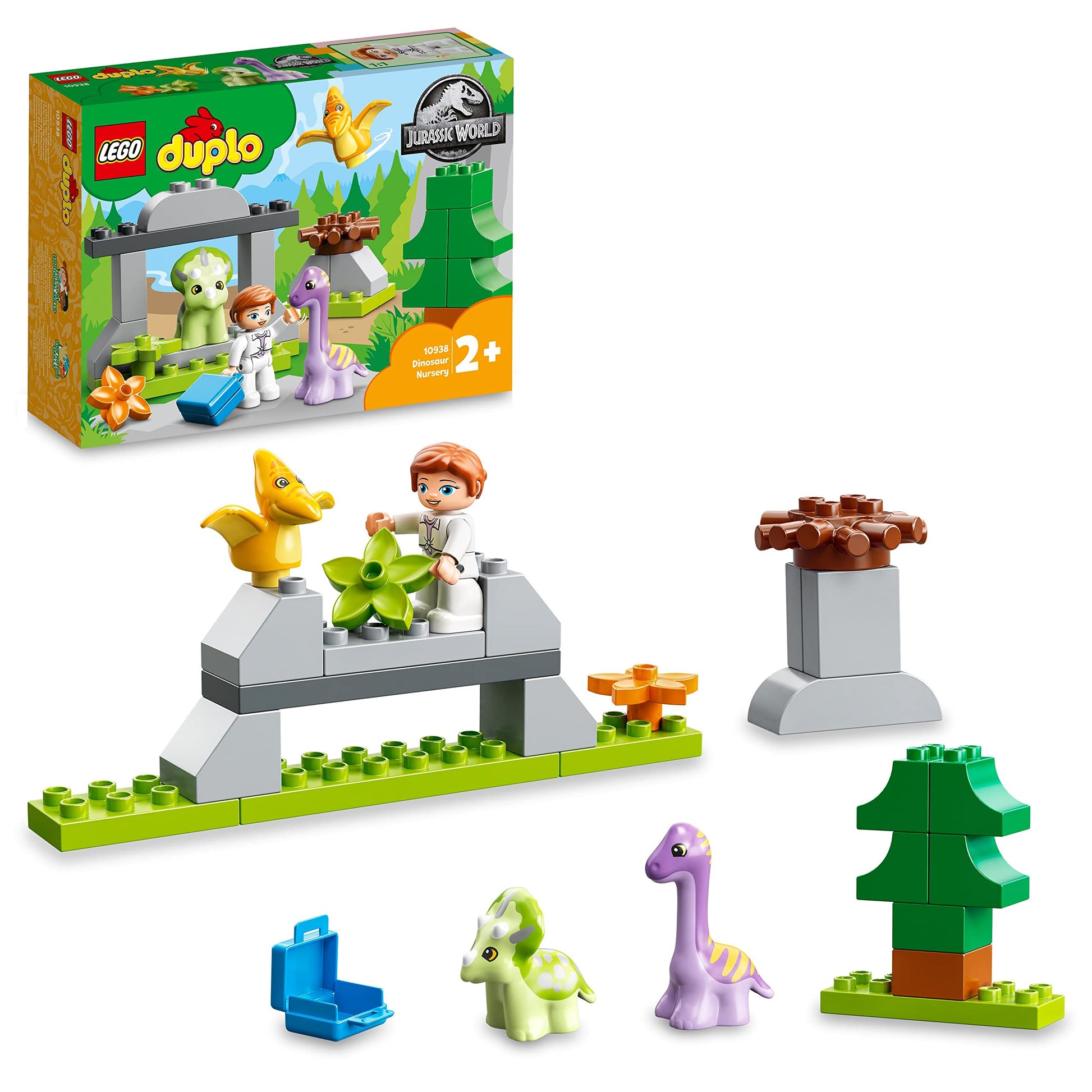 Lego® DUPLO® Jurassic World Dinosaur Nursery 10938 Building Toy with 3 Baby Animals;Including a Triceratops, and a Claire Dearing Figure