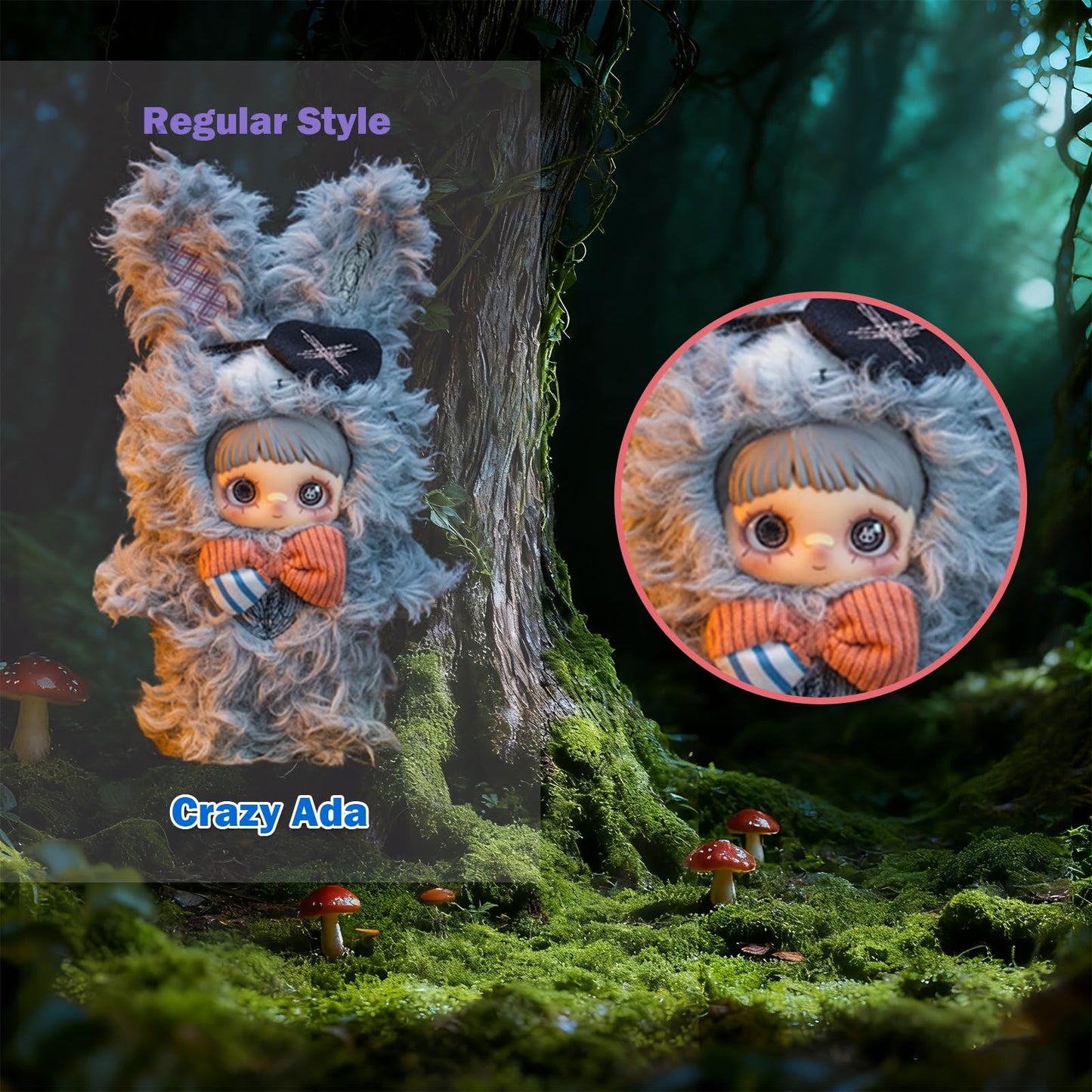Waicommen Nommi Maymei Dark Forest Series Blind Plush Box, 1PC (1 of 7 Possible Styles), 6 Regular Figure and 1 Hidden Figure, for 15 Years Old and Up