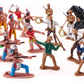 Zaleny Cowboys and Indians Figure Playset Toy Native American Figures with Horses and Trees for School Projects Wild West Figurines 48 Pcs