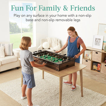Best Choice Products 40in Tabletop Foosball Table, Compact Mini Arcade Table Hand Soccer for Kids and Adults, Home, Game Room w/ 2 Balls - Dark Wood