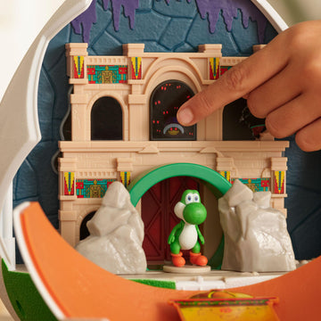The Super Mario Galaxy Movie - 9-Inch Yoshi Egg Playset with 1.5” Yoshi and Exclusive Fire Mario Action Figures, Opens to Reveal Double-Sided Playset!