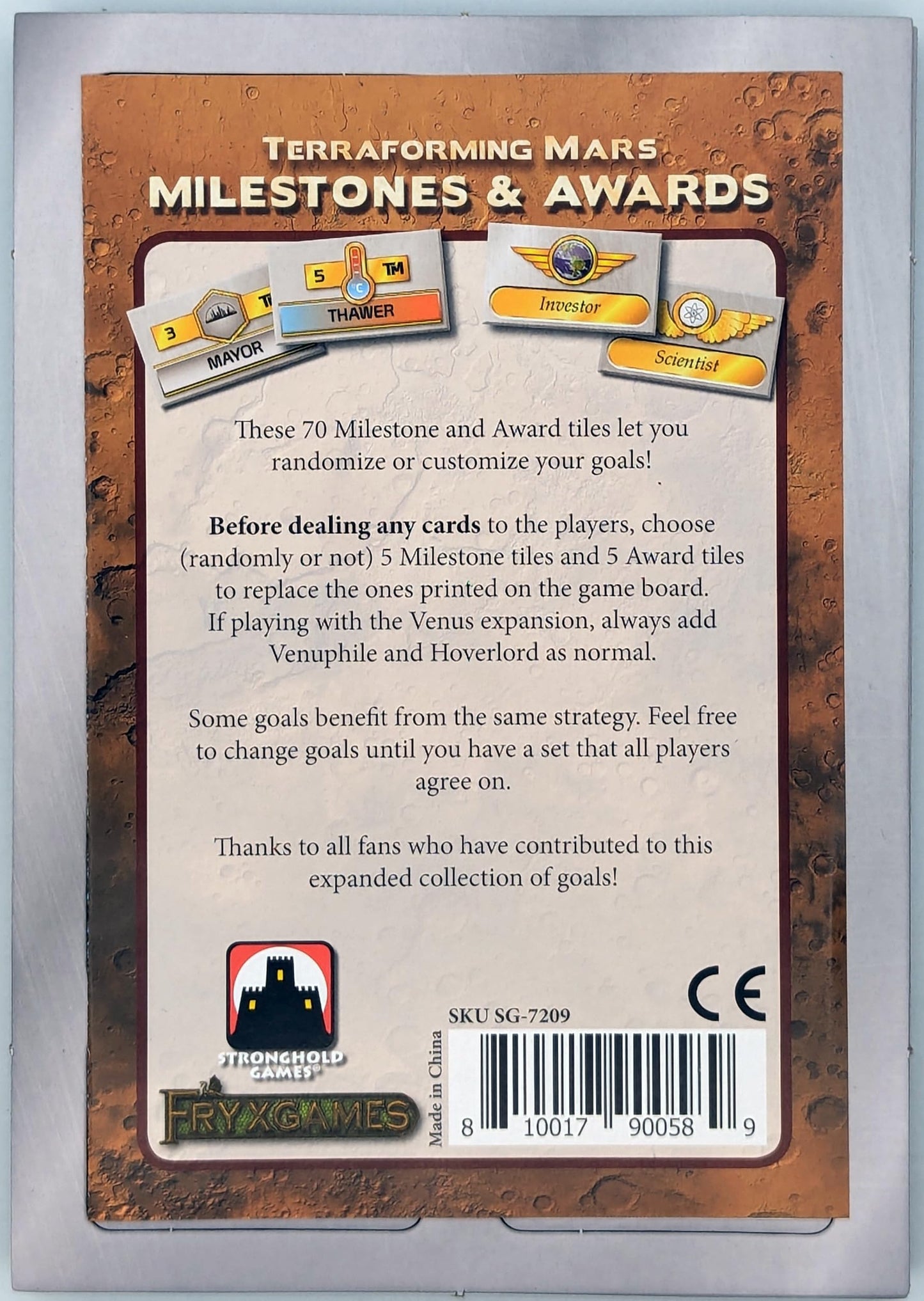 Stronghold Games Terraforming Mars Milestones and Awards - Strategy Board Game - for 1 to 5 Players and Ages 12+