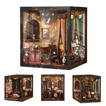 Book Nook for Adults - Four Sides Uniquely Styled Miniature House Kit