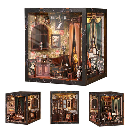 Book Nook for Adults - Four Sides Uniquely Styled Miniature House Kit